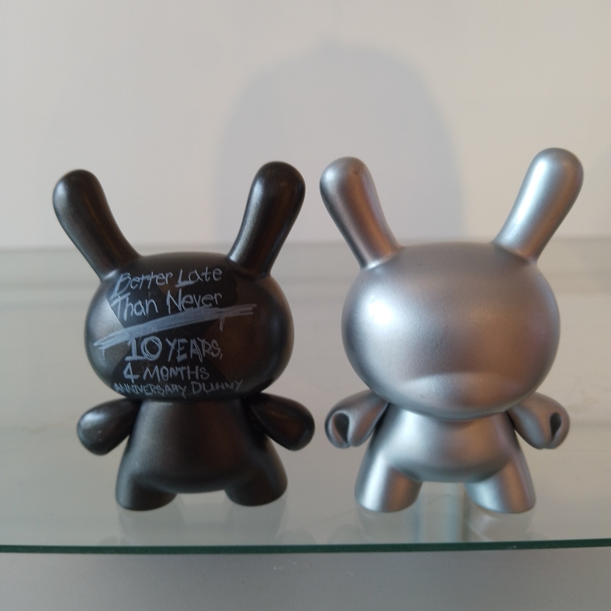 Black and Silver 10th Anniversary Dunny (Pair) by Kidrobot