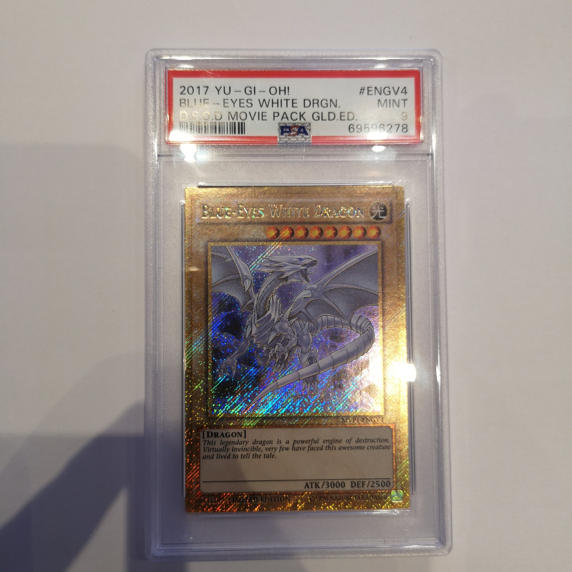 2017 Yu-Gi-Oh Blue-Eyes White Dragon DSOD Movie Pack Gold Ed. (PSA Grade 9) - Yu-Gi-Oh TCG