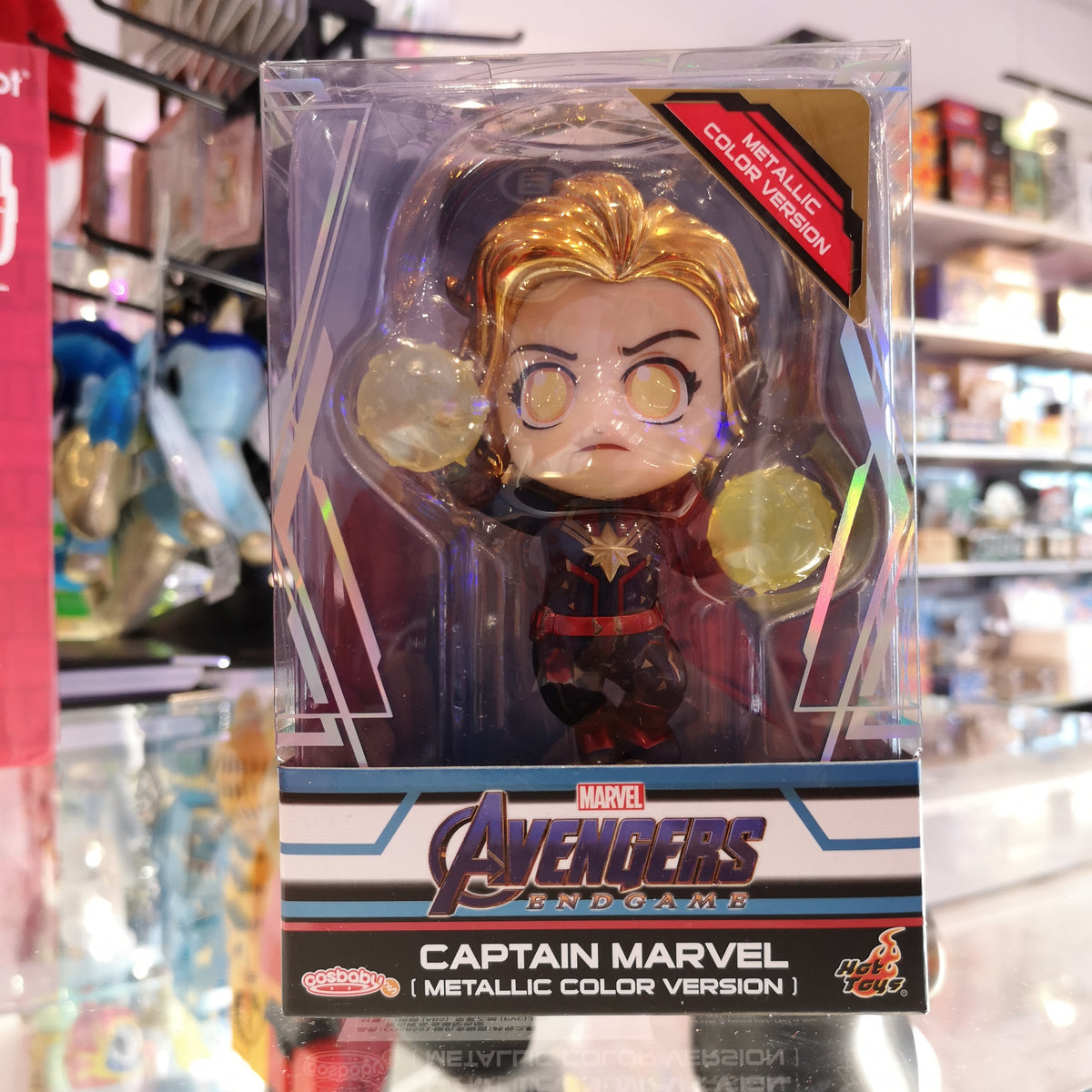 Captain Marvel (Metallic Colour Version) Cosbaby Bobble Head Avenger End Game by Marvel x Cosbaby