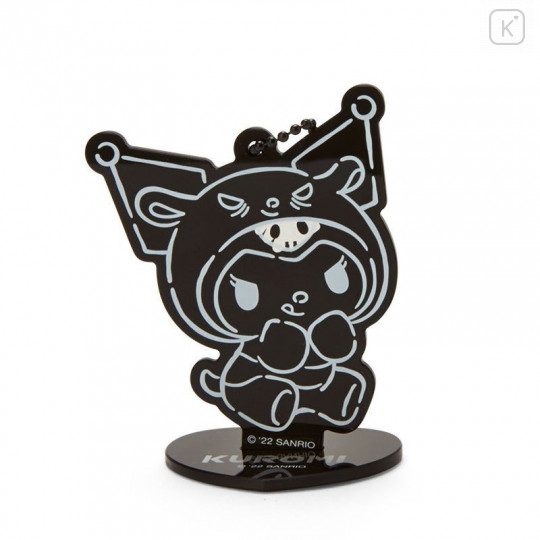 Sitting Kuromi Monochrome Acrylic Keychain Stand by Sanrio