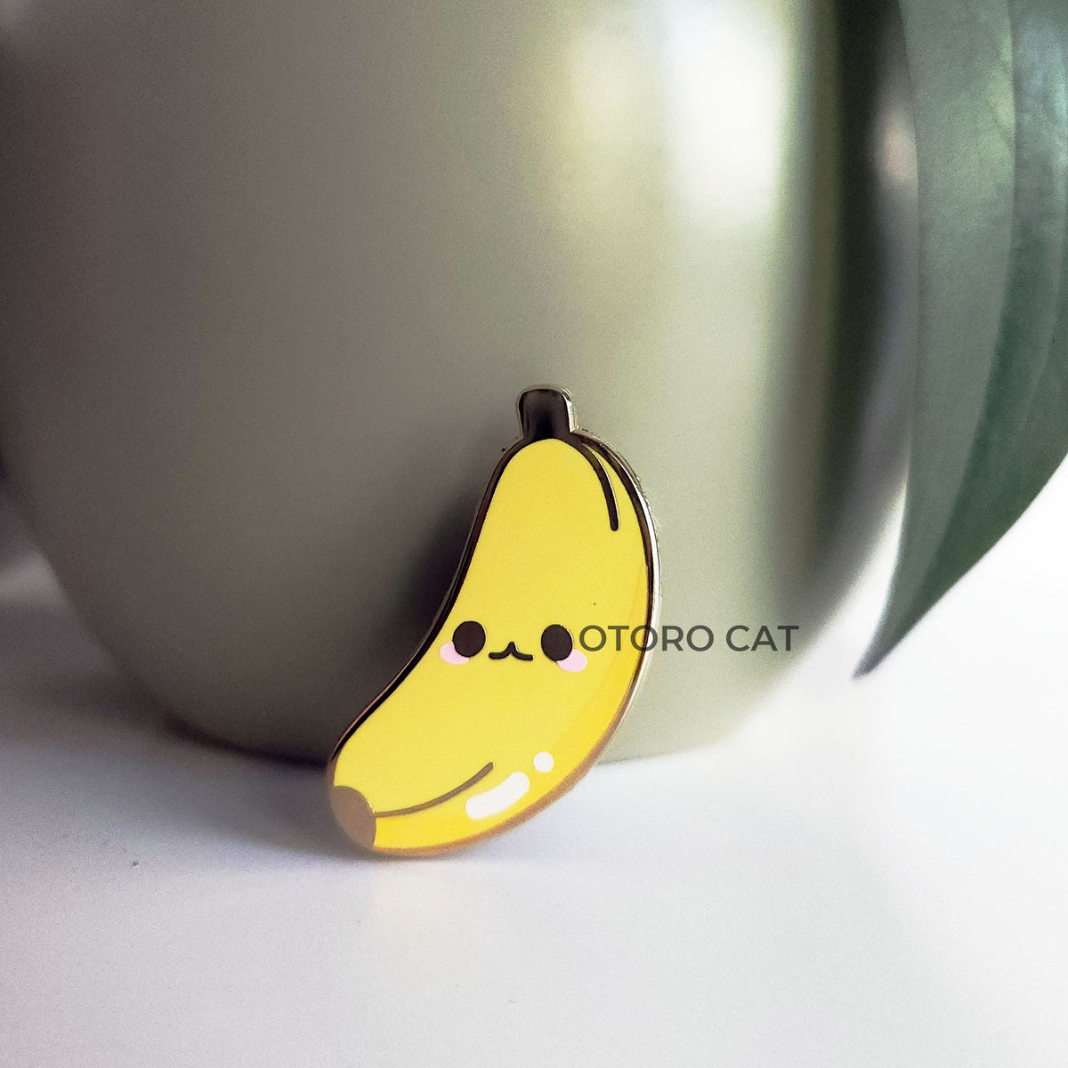 Cheerful Banana Hard Enamel Pin - Otoro Cat - 1