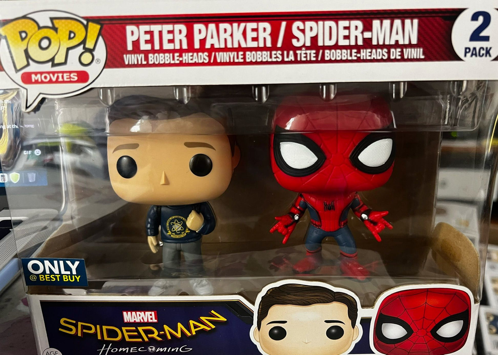 Peter Parker/Spider-Man (Best Buy Exclusive) 2 Pack - Marvel Spider-Man Homecoming - Funko Pop Movies - 1