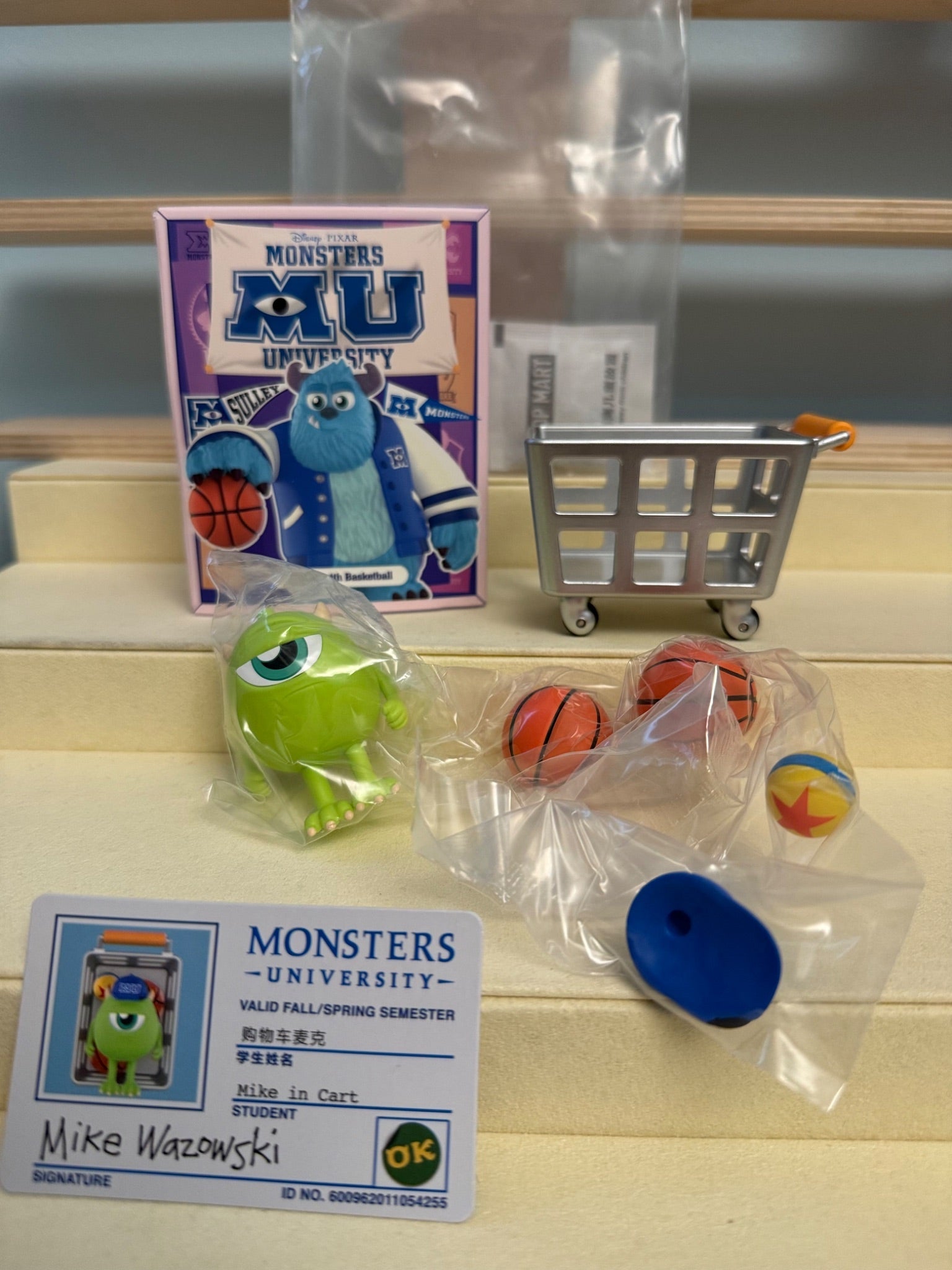 Pop Mart Disney Pixar Monsters University - Mike in Cart - 1