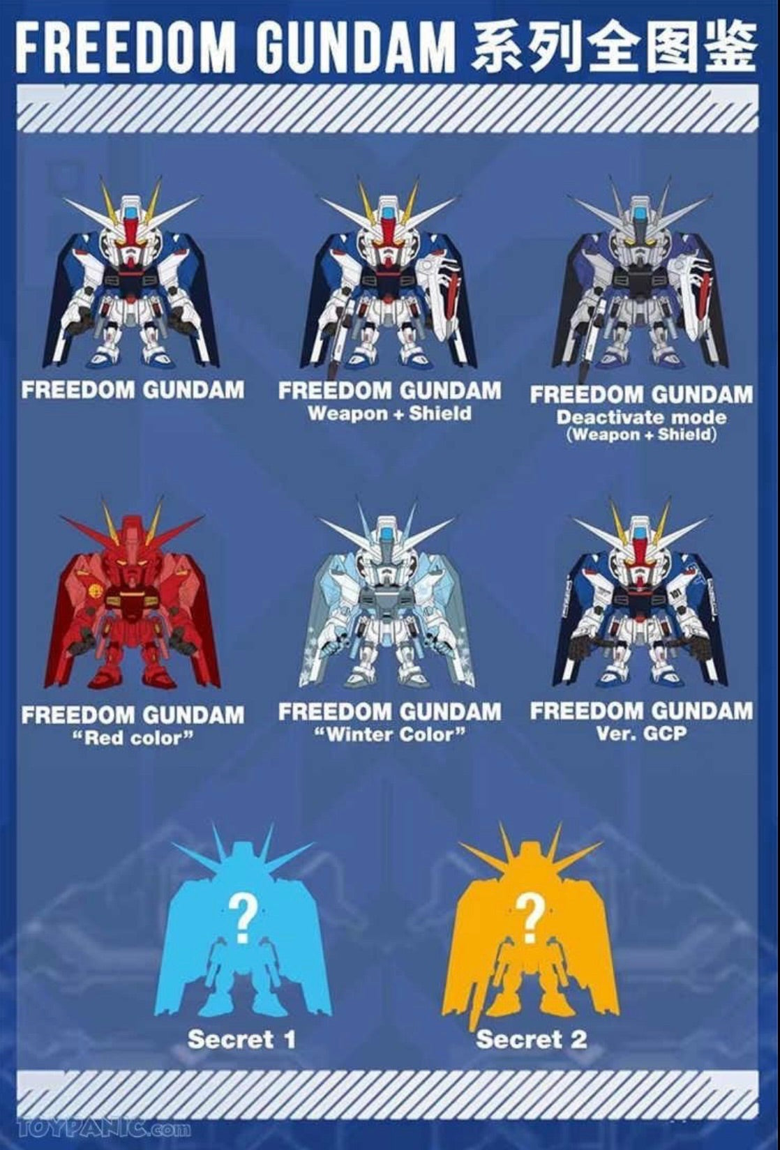 Strike Freedom Gundam & Justice Gundam QMSV mini Bandai Namco - One blind box - 1