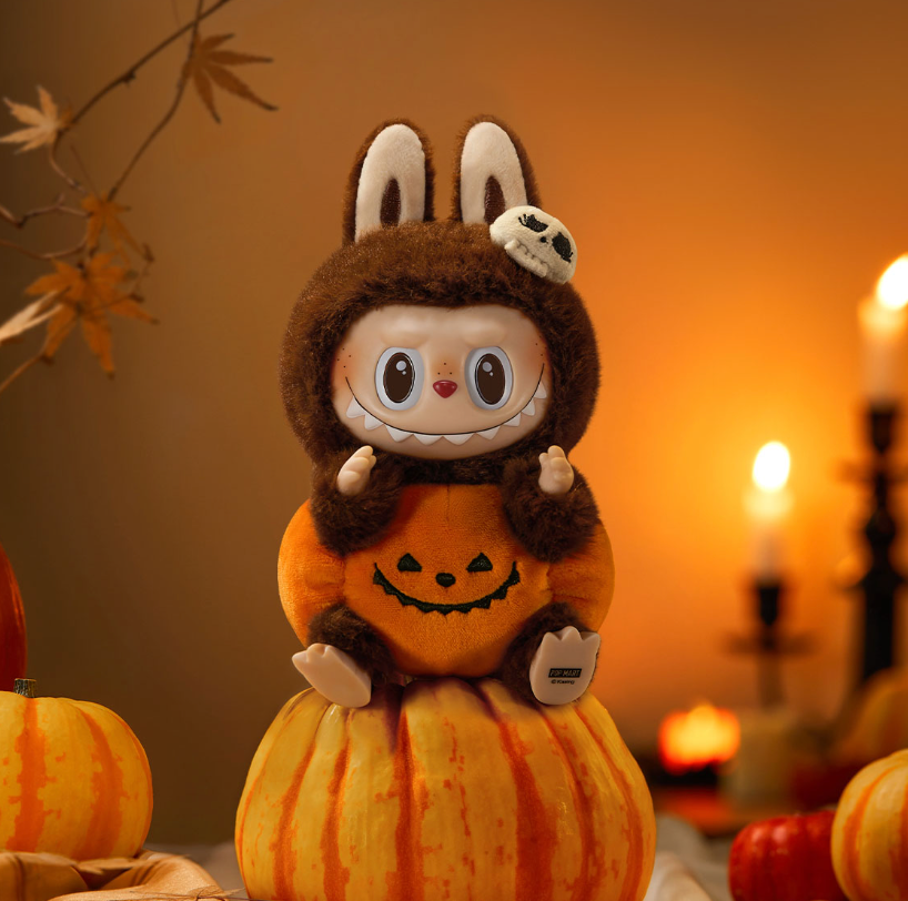 Labubu Happy Halloween Party Series-Sitting Pumpkin Vinyl Plush Pendant by POP MART - 1