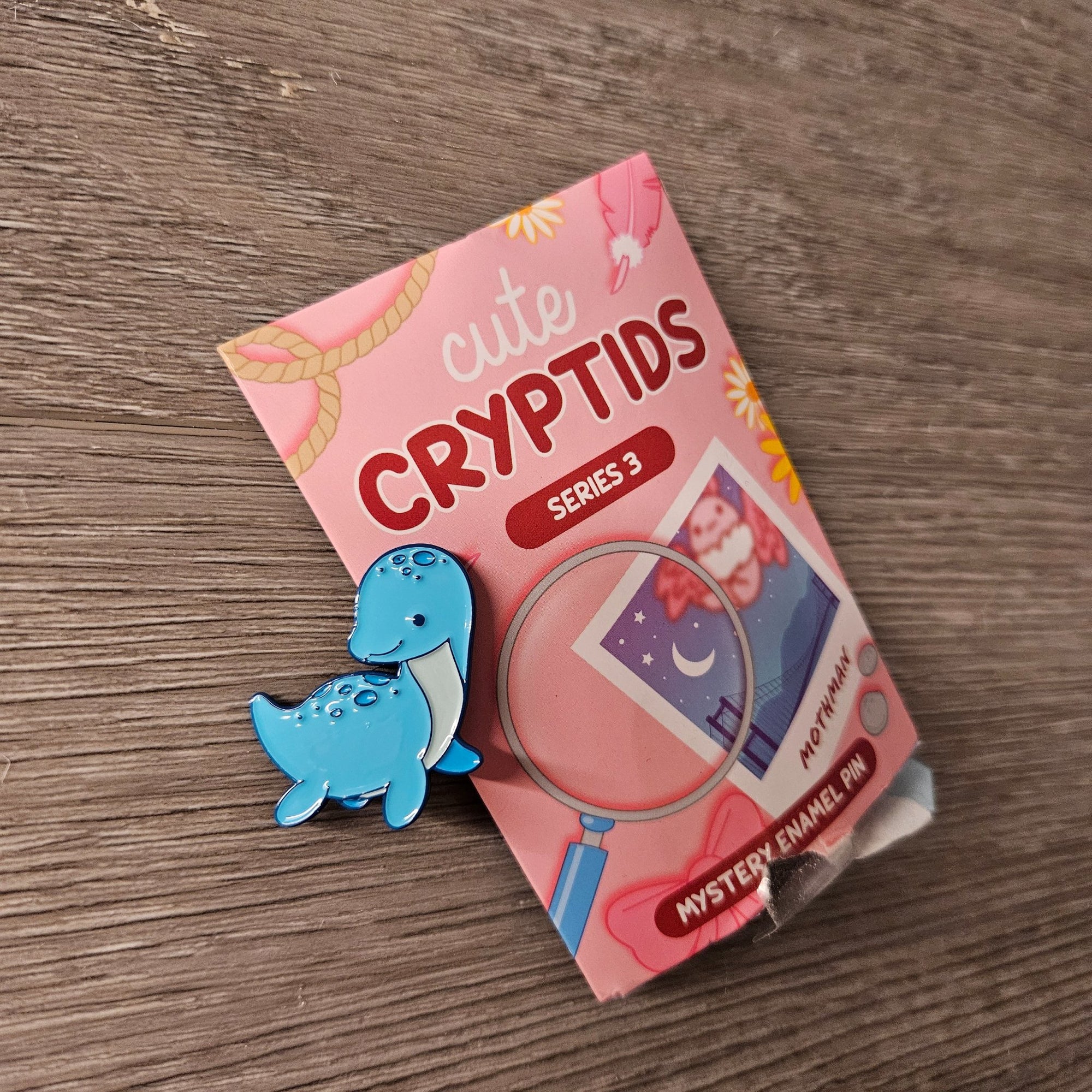 Blue Dino - Cute Cryptids Series 3 Mystery Enamel Pin by Whatever! - 1