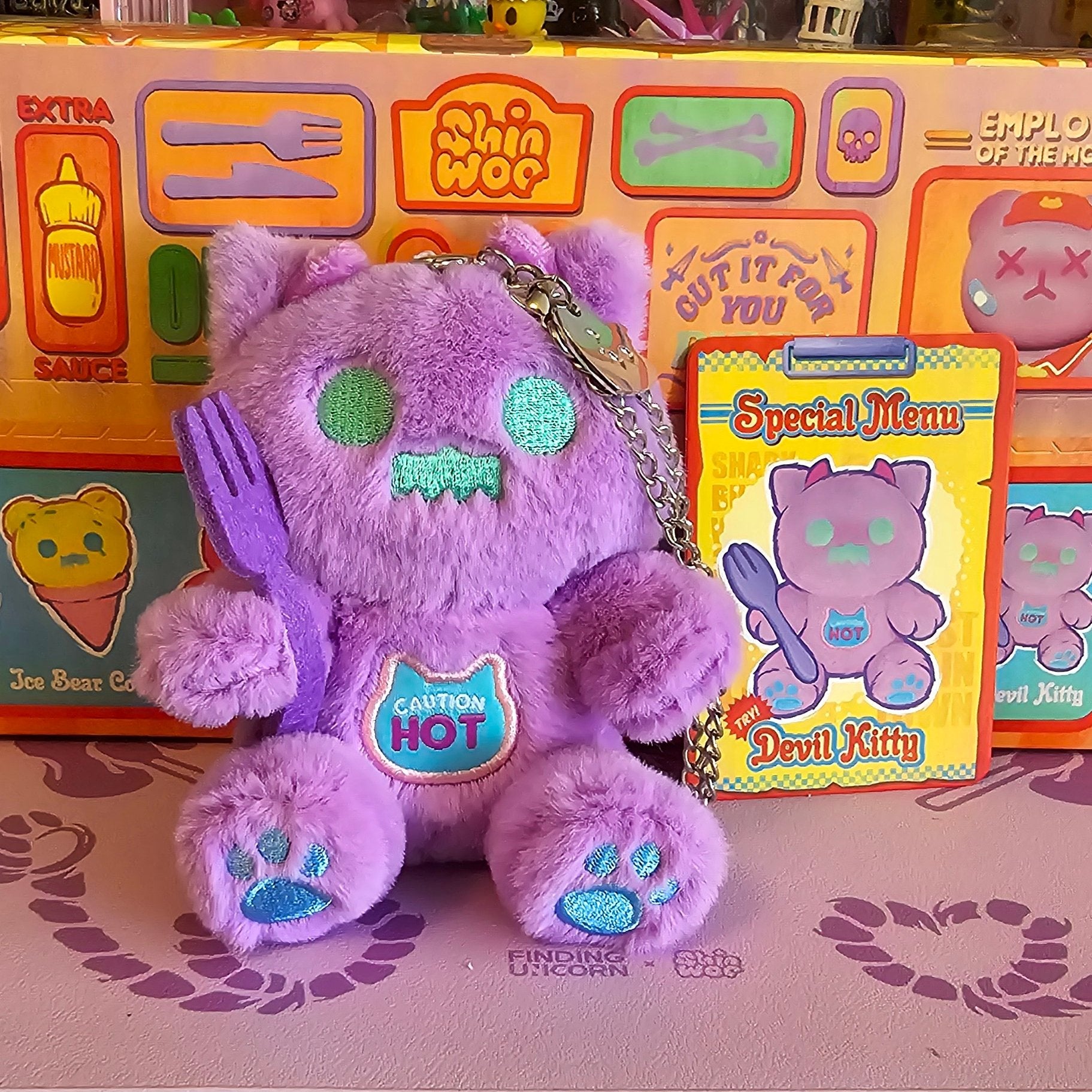 Devil Kitty - Strange Ghost Diner Plush Keychain - [F.UN] Shinwoo - 1