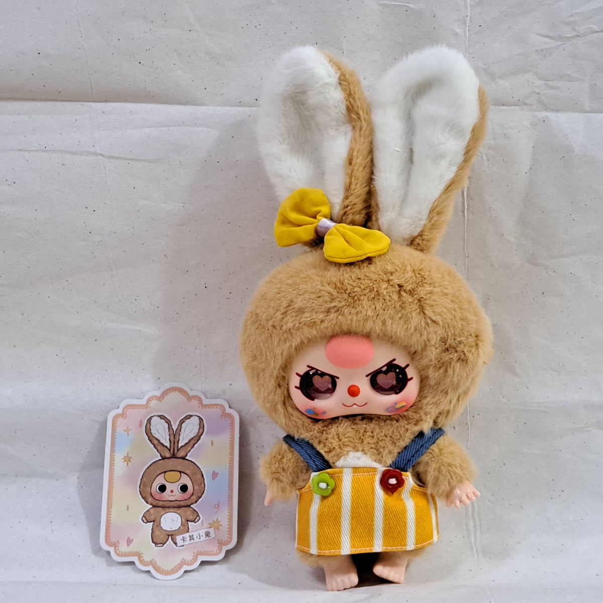 Brown with Yellow Dress - Macaron Cute Bunny Plush Pendant - Baby Three - 1