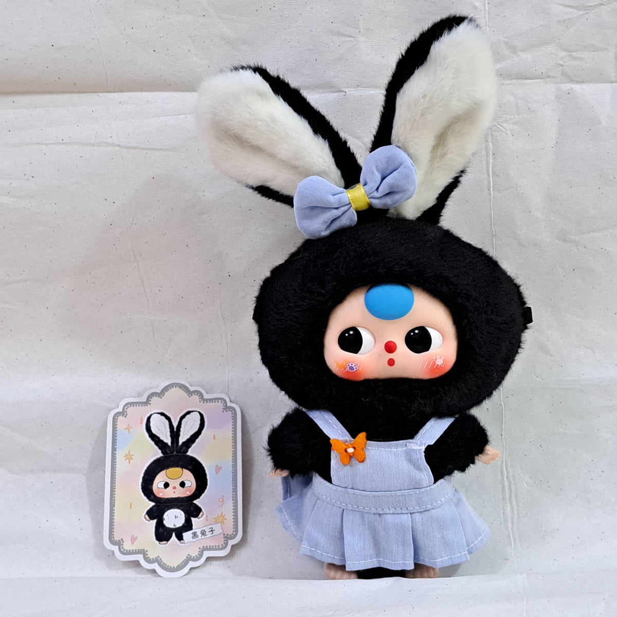 Black with Blue Dress - Macaron Cute Bunny - Baby Three  - 1