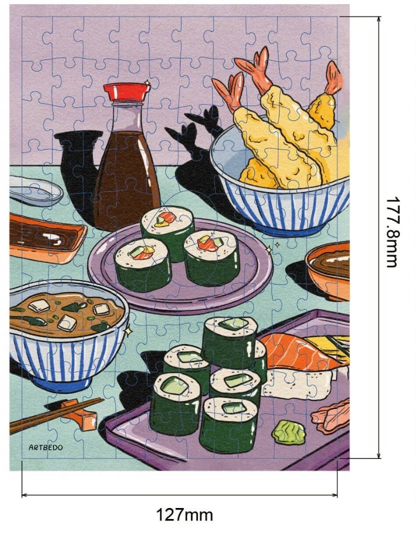 100 pieces Sushi Jigsaw Puzzle - Arcadia Puzzles - 1