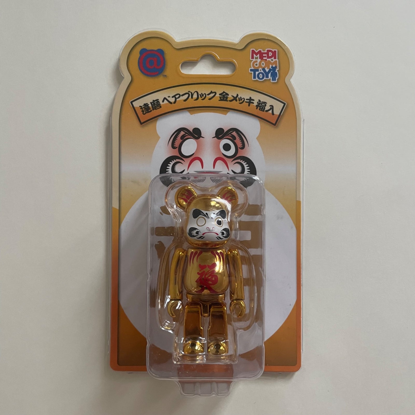 Gold Plated Daruma 100% Bearbrick by Medicom Toy - 1