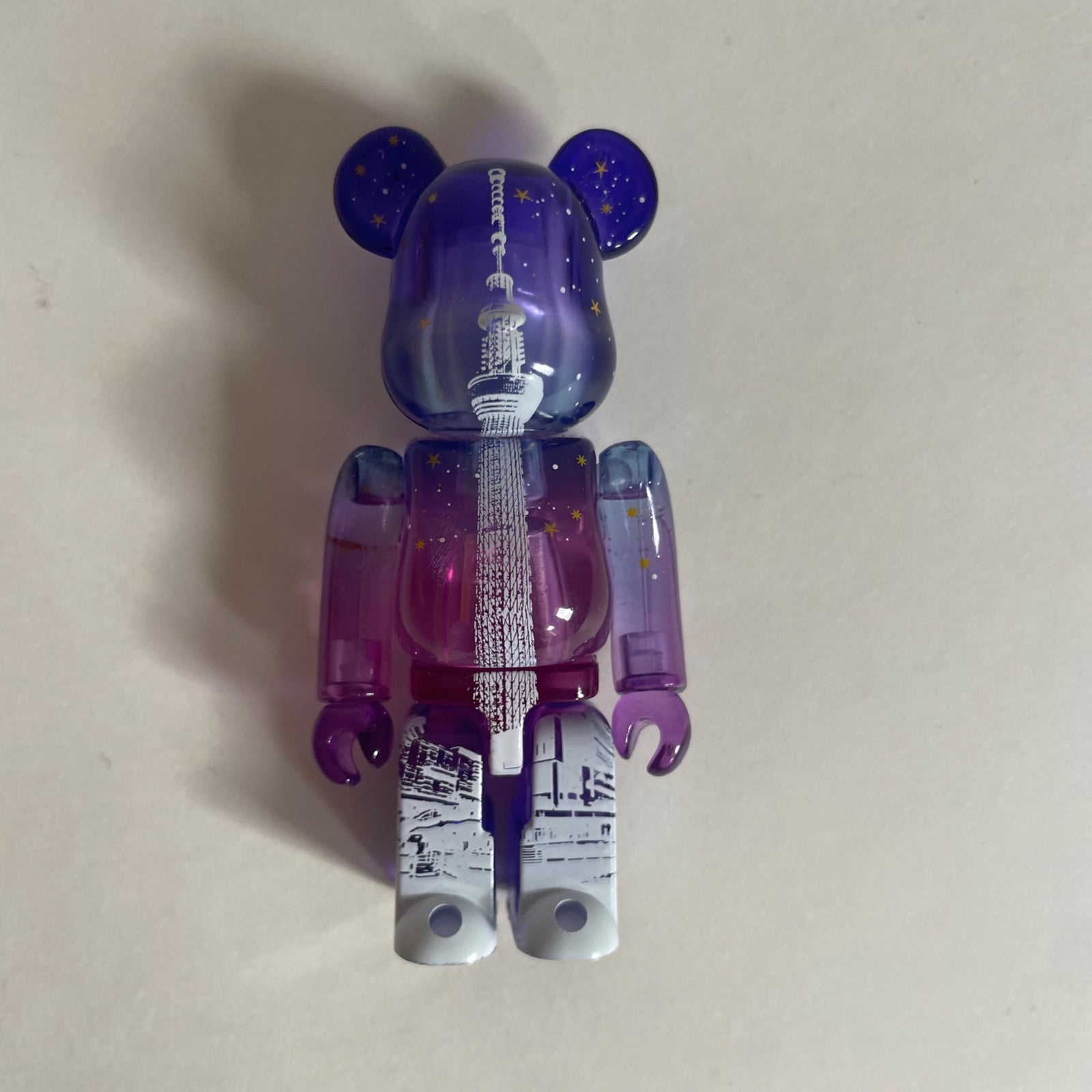 Transparent Purple Tokyo Skytree “Night” 100% Bearbrick by Medicom Toy - 1