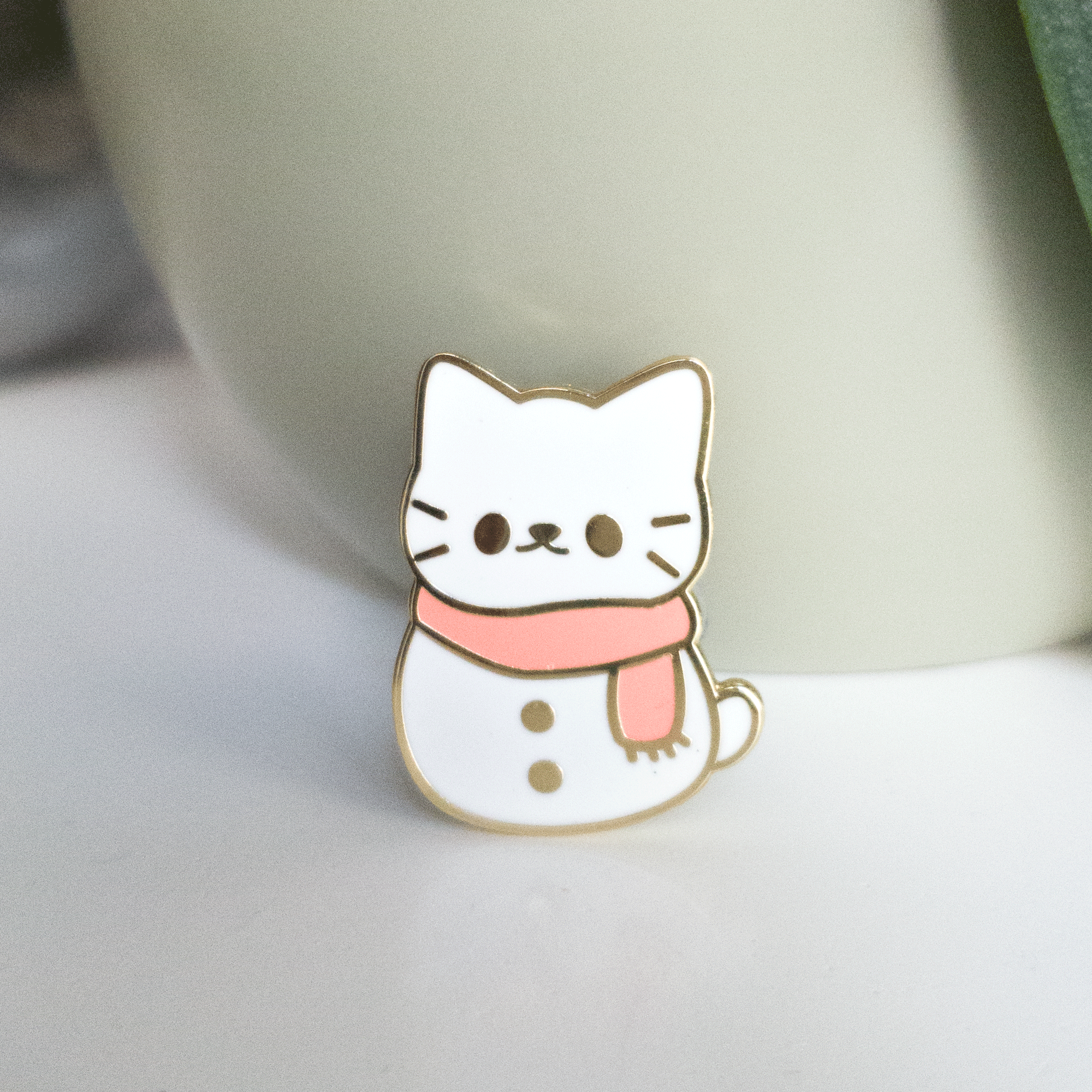 Snowman Cat Hard Enamel Pin - Otoro Cat - 1