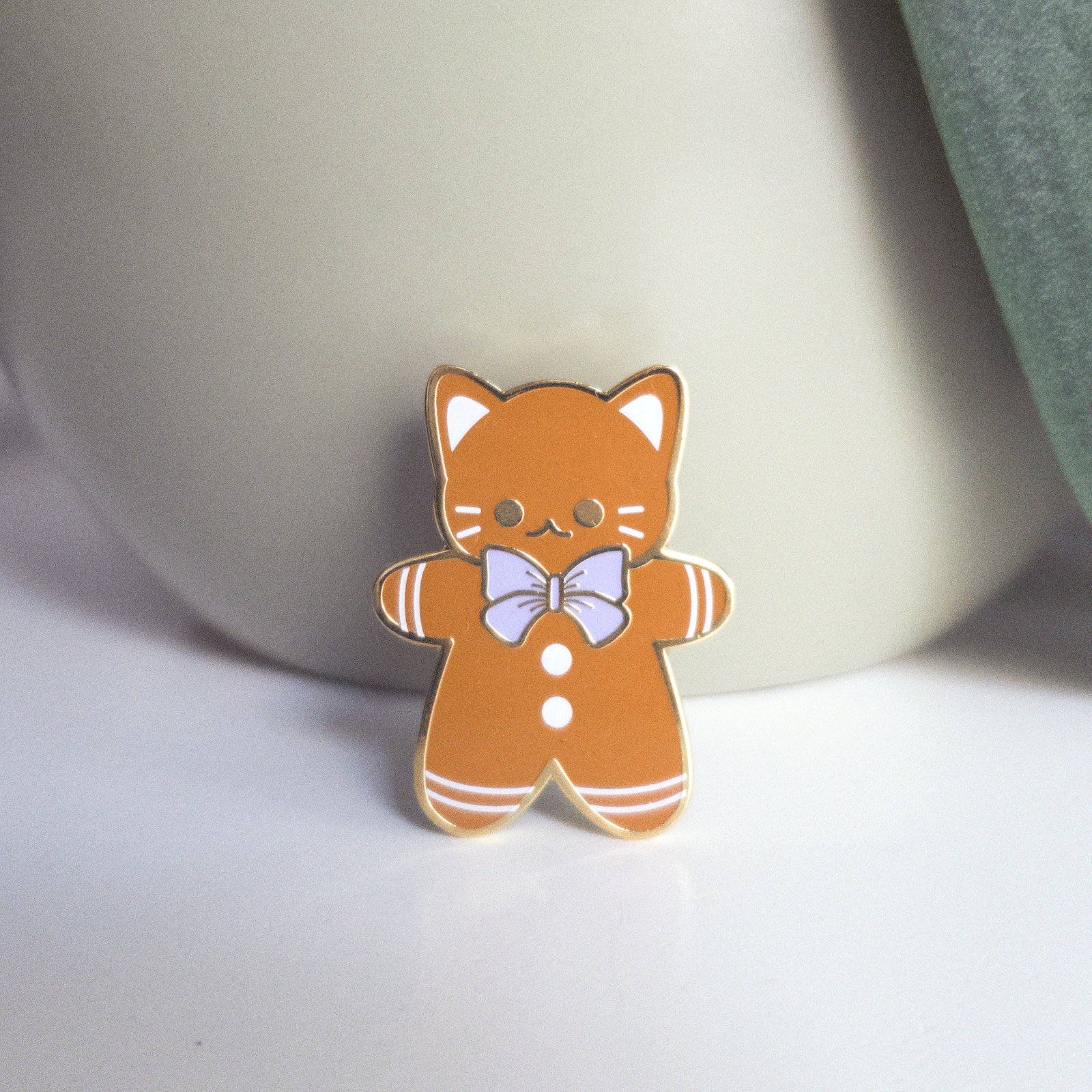 Gingerbread Cat Hard Enamel Pin - Otoro Cat - 1