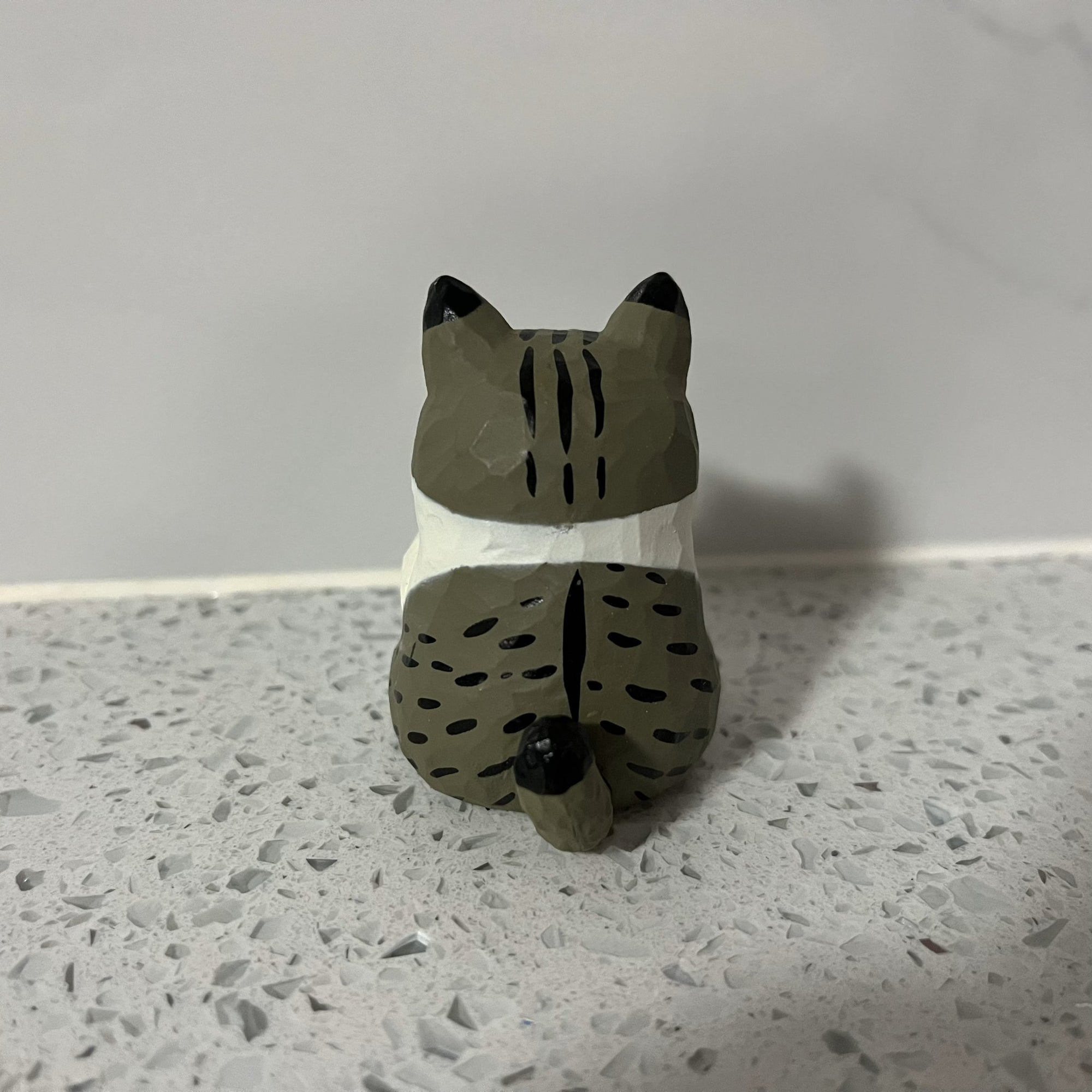 Spotted Grey Tabby Cat -Jinart Woodcarving Animal Cats - 3