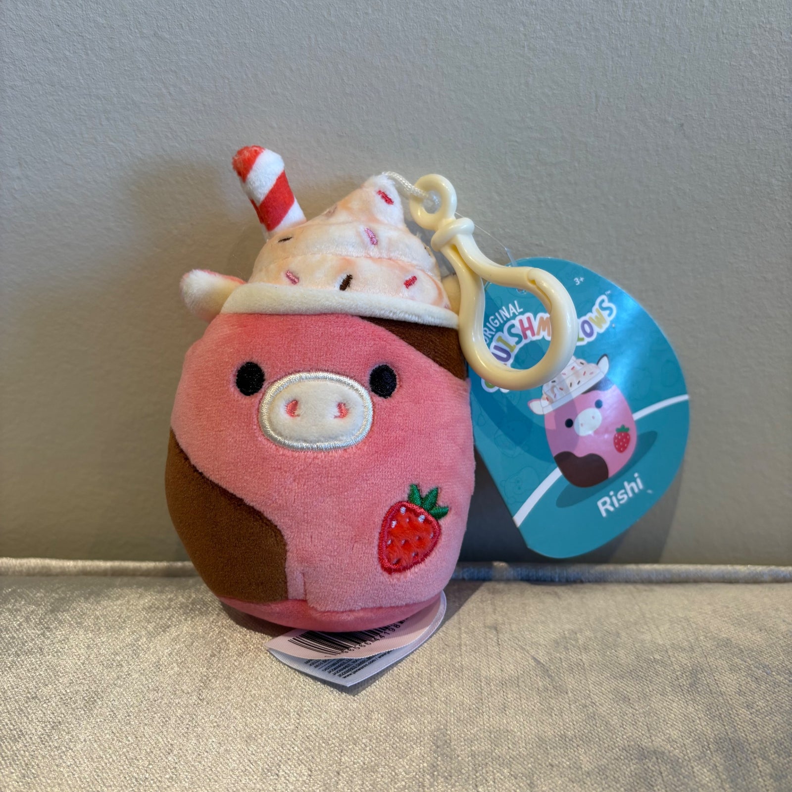 3.5” Clip Rishi the Milkshake Cow by Squishmallows - 1