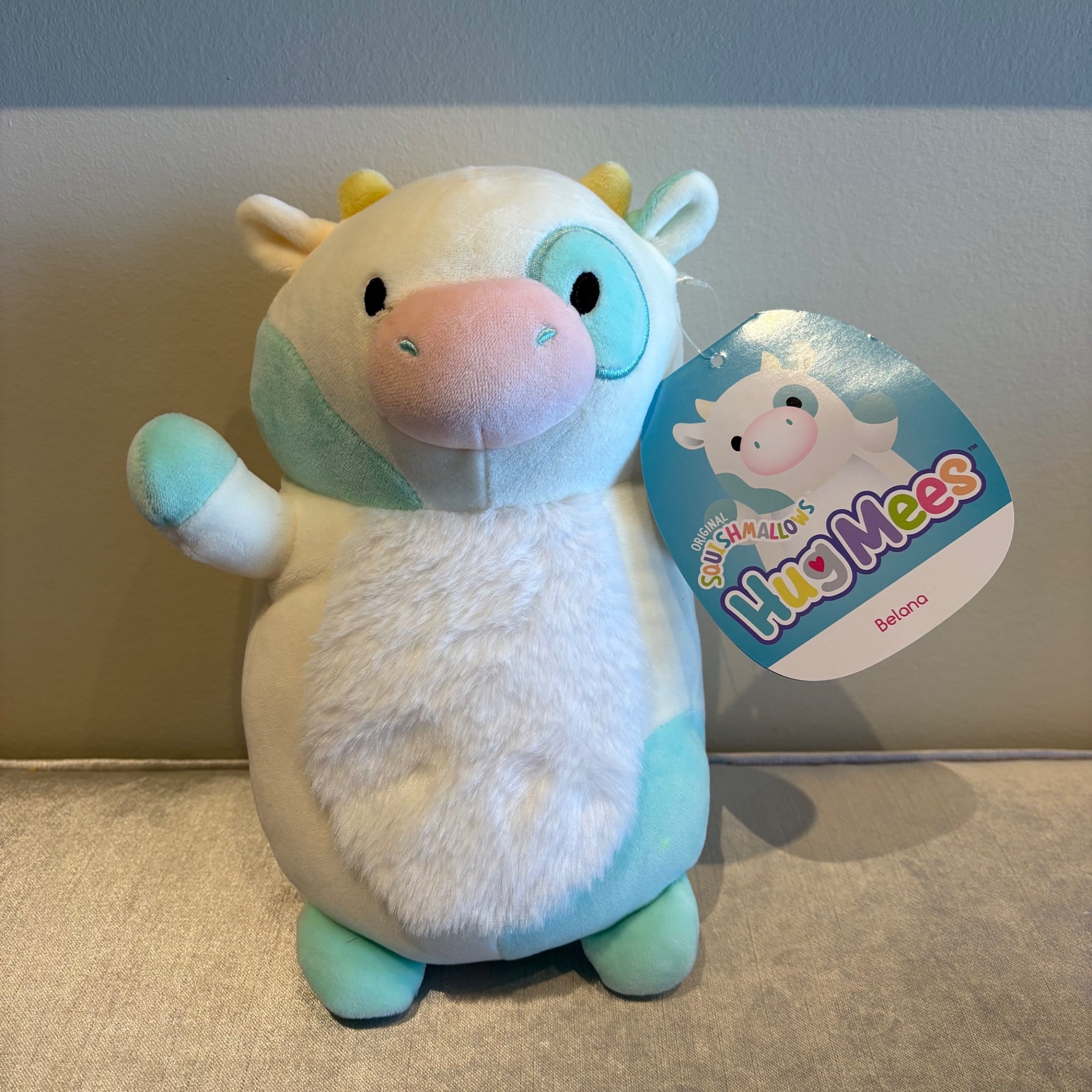 10” Belana the Fuzzy Belly Cow - Hugmees by Squishmallows - 1