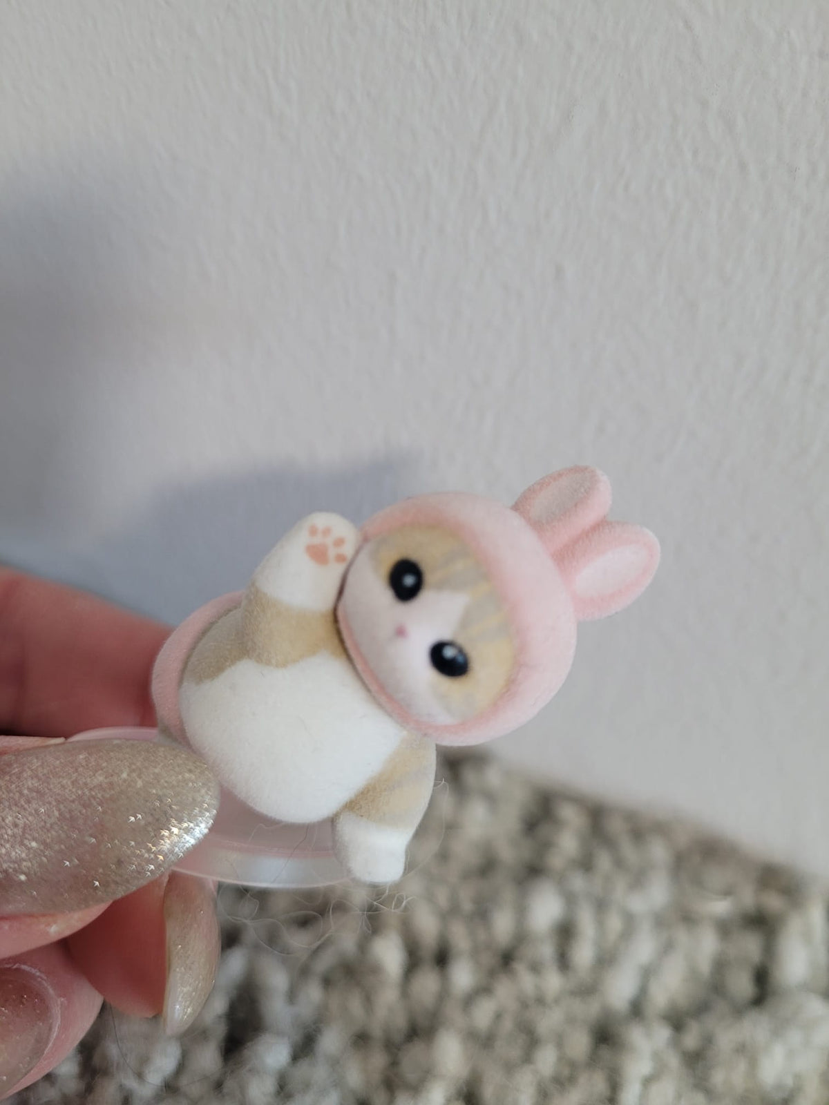 Pink Mofusand Bunny - Mini Felt Figure - 1