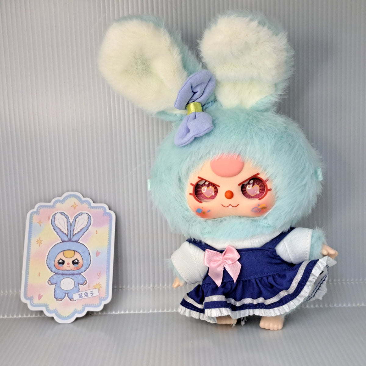 Blue with Blue Dress - Macaron Cute Bunny - Baby Three - 1