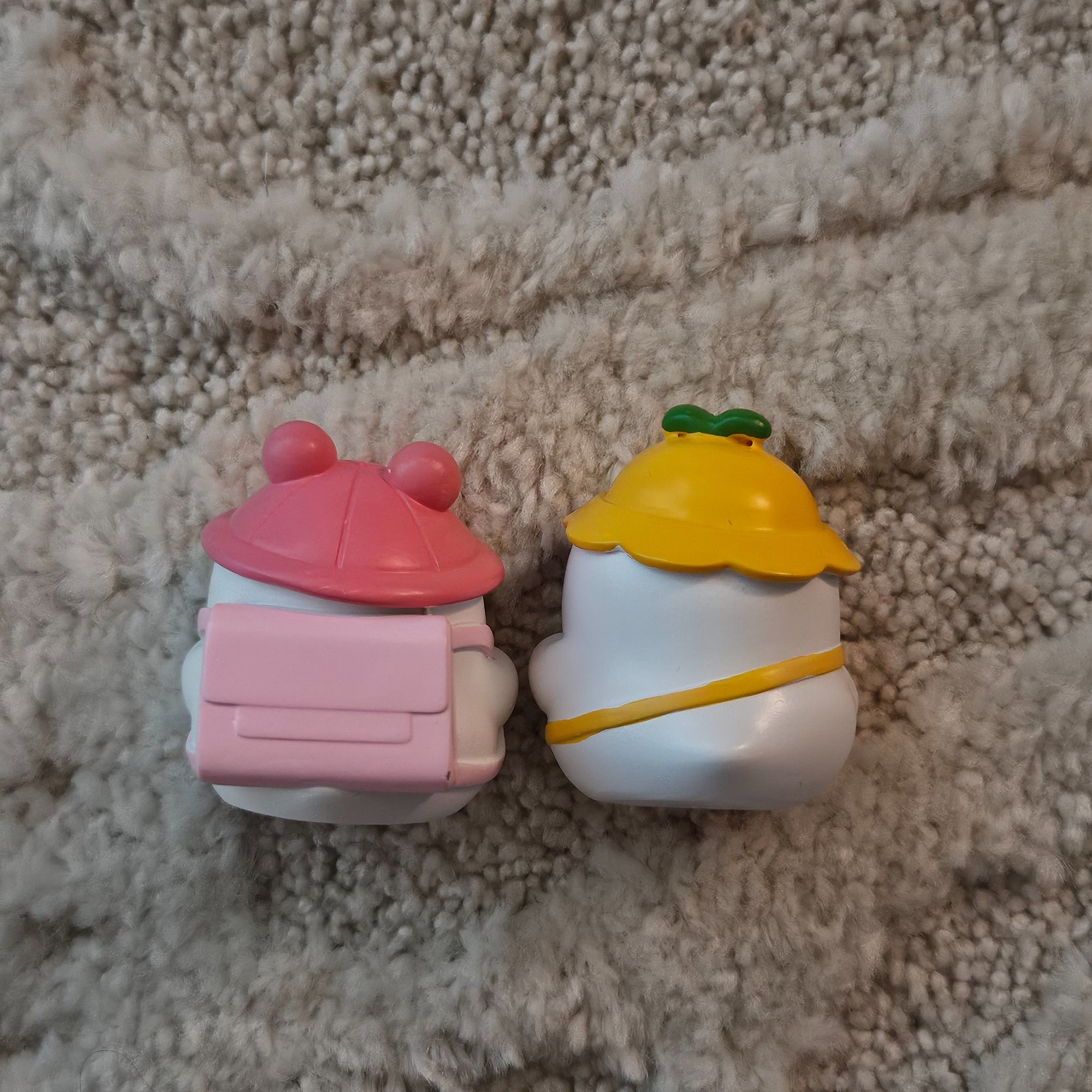 Pink and Yellow Hat Duck Pair- Happy Duck Figure by Qxiao  - 2