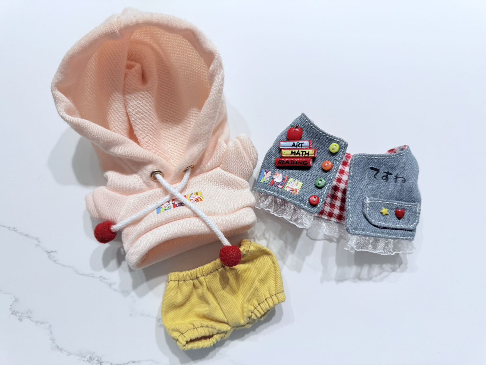  Jean Vest Hoodie Outfit - Labubu Clothes - 1