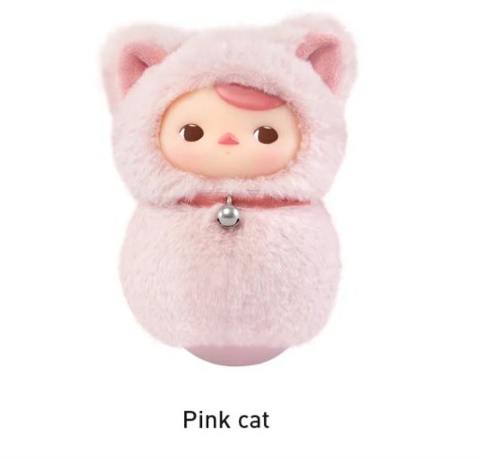 Pink Cat - PUCKY Roly-Poly Kitty Series Vinyl Plush by POP MART - 1