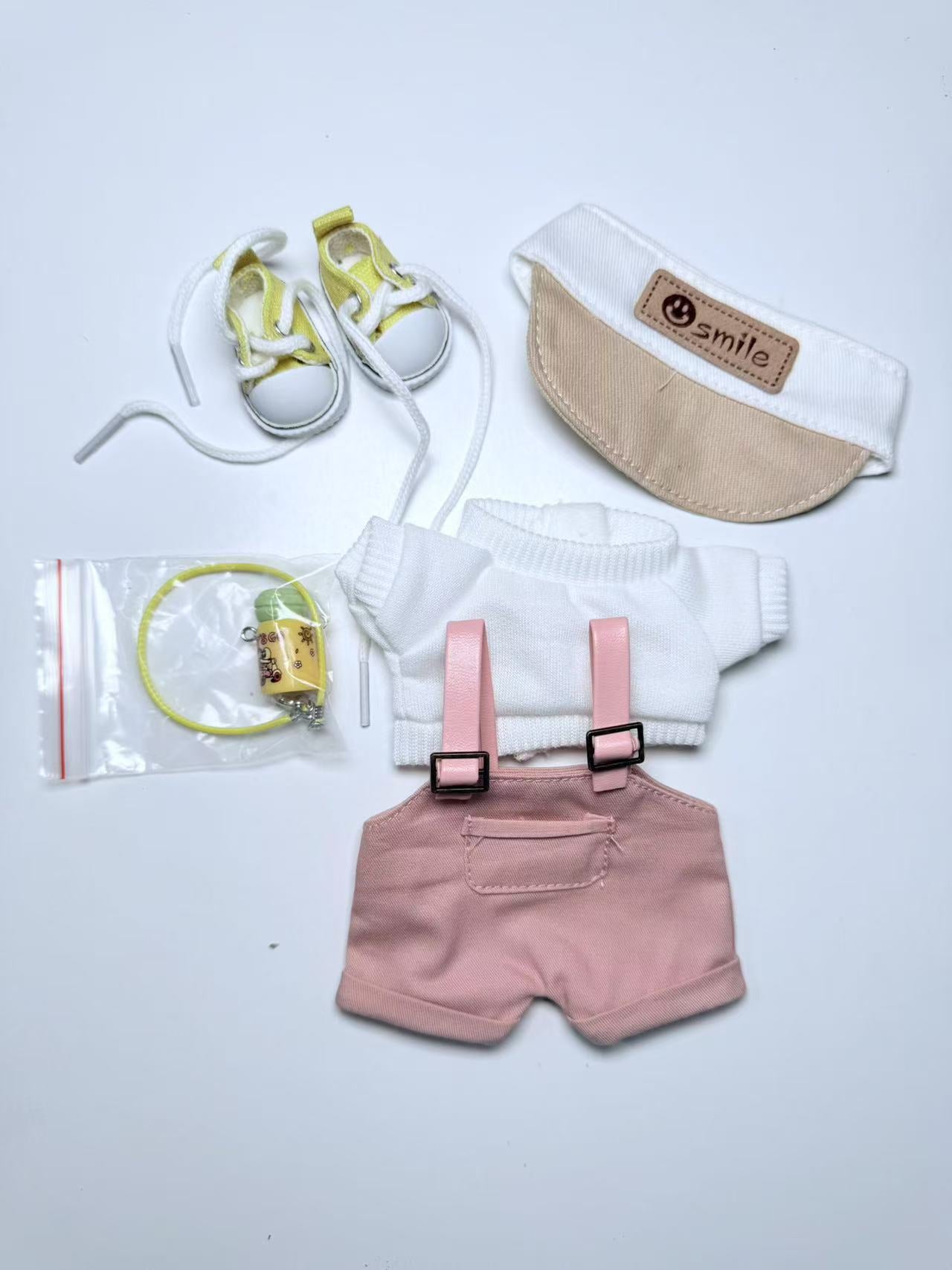 Pink Suspender Full Set - Labubu Clothes for Have A Seat - 1