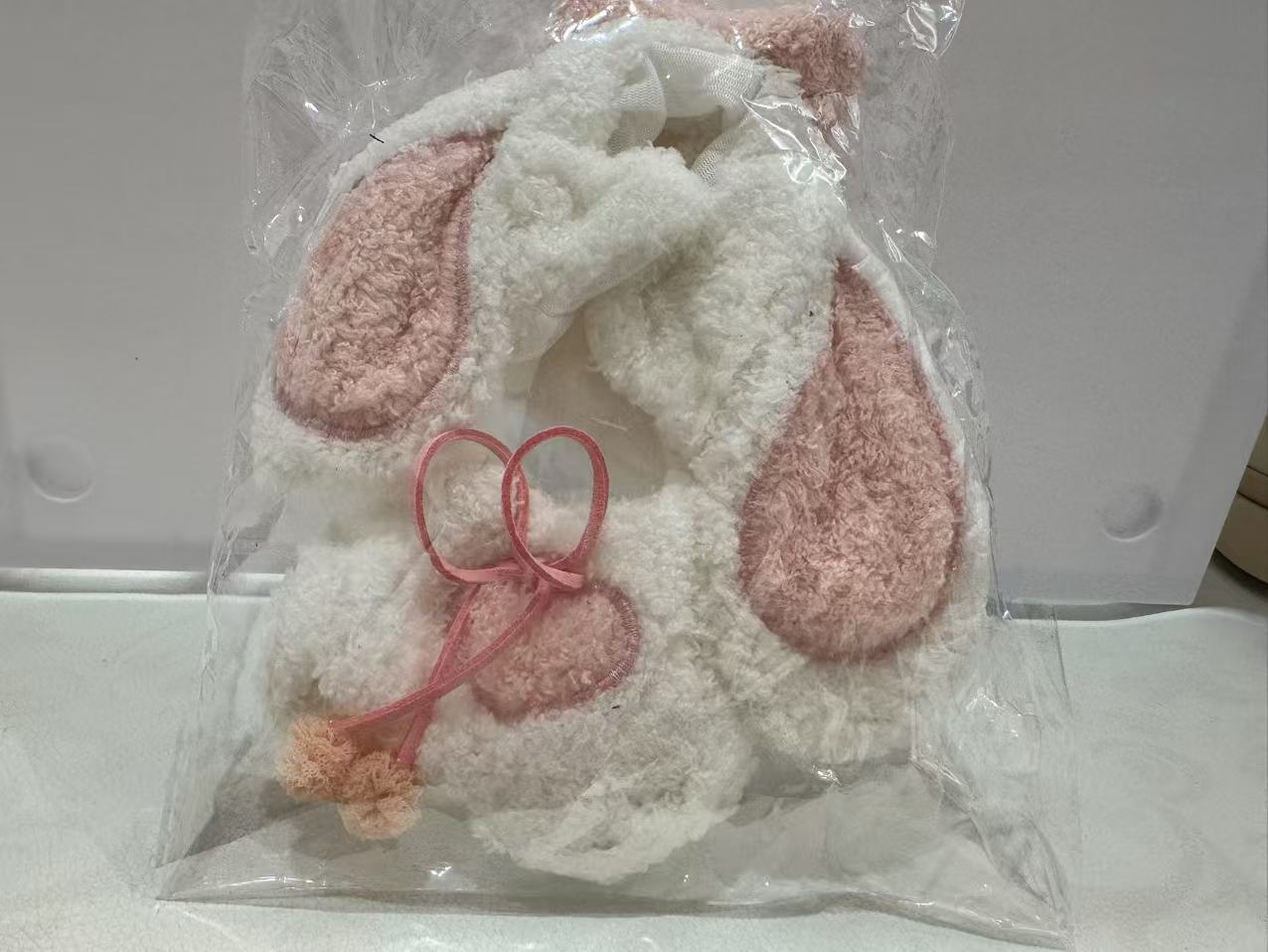 Fluffy Pink Rabbit Dress Set - Labubu Clothes for Have A Seat/Macaron - 1