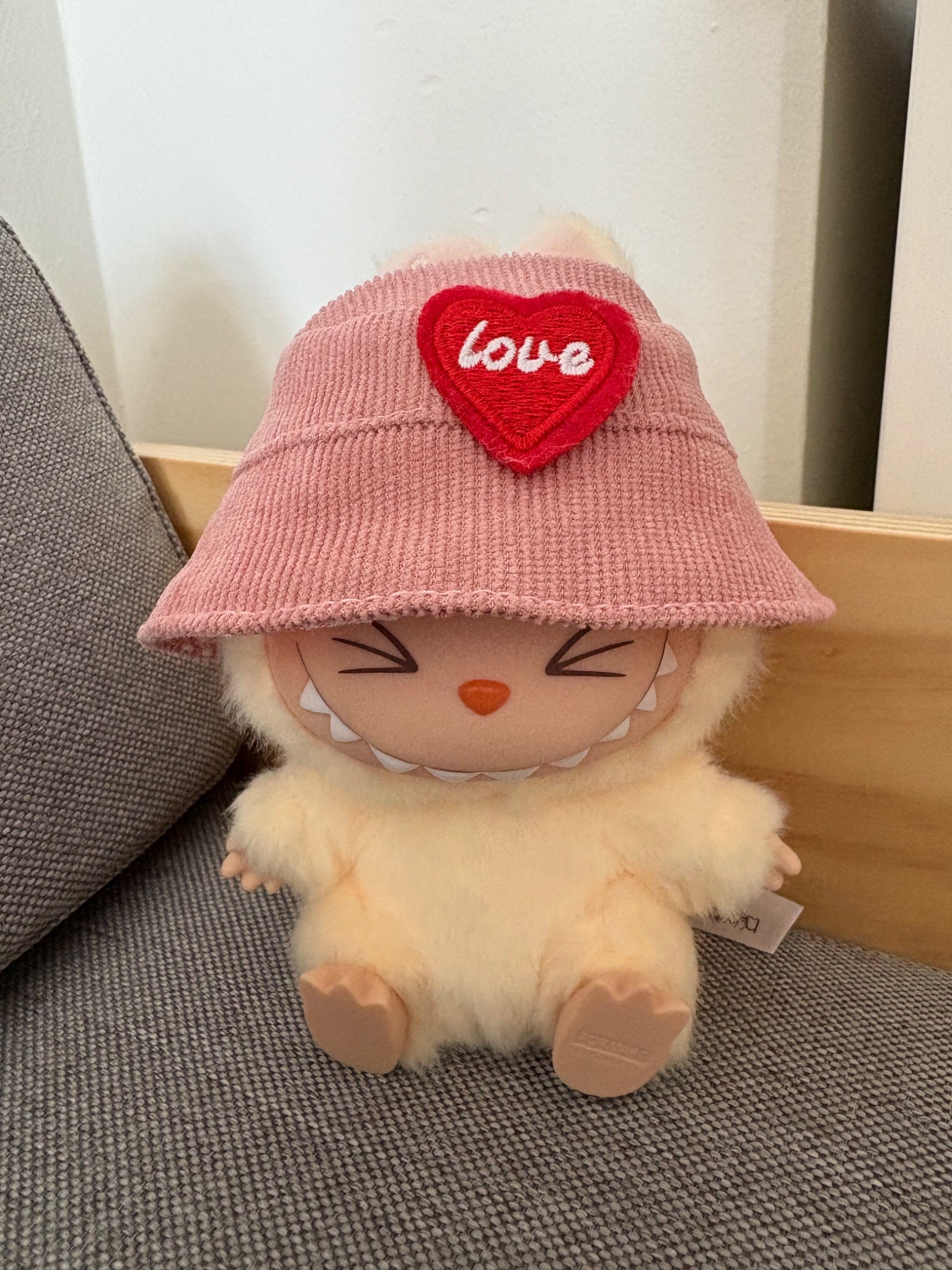 Pink Love Hat - Labubu hat for Exciting Macaron or Have a seat  - 1