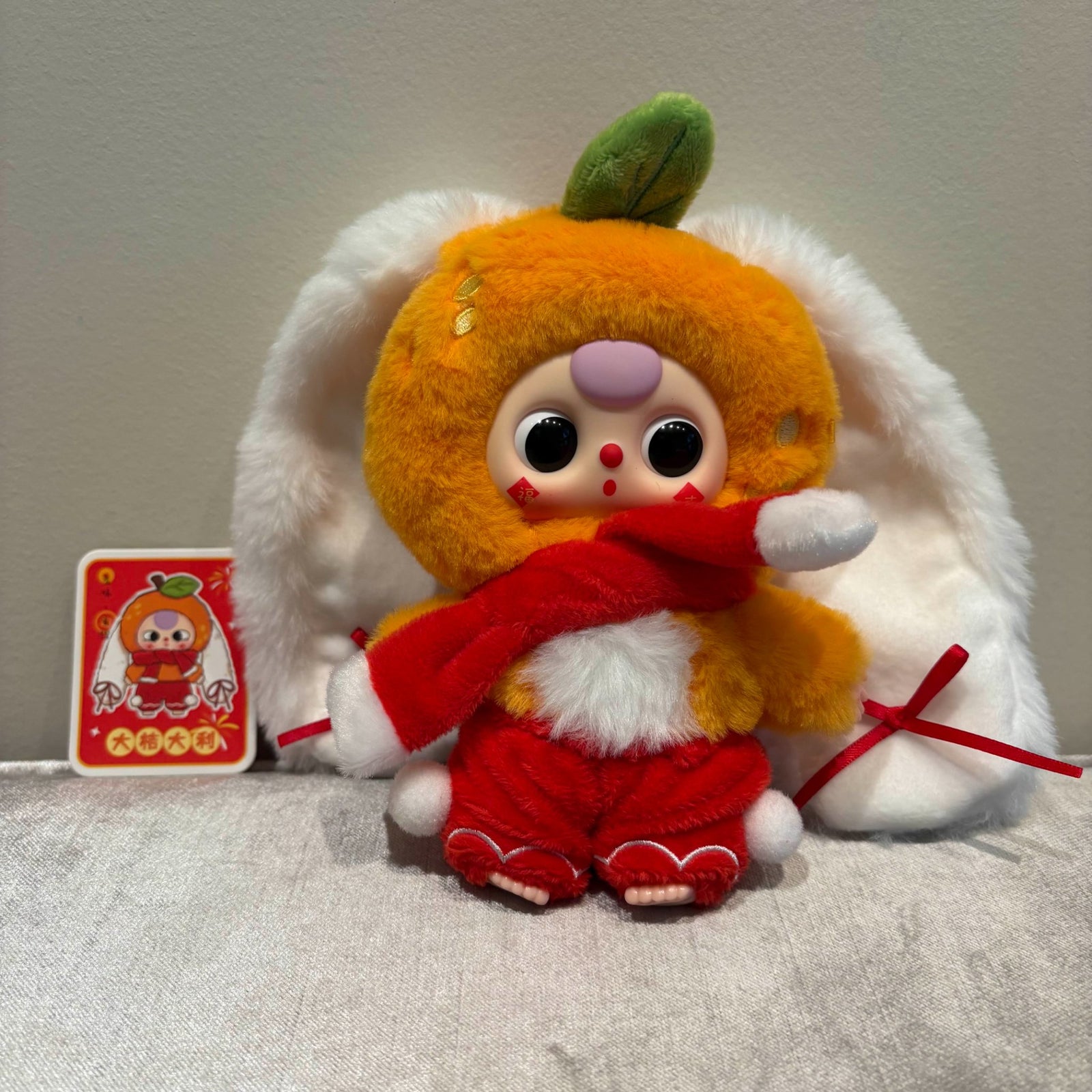 Orange Bunny (360 moving eyes) - Happy New Year Plush Dolls by Baby Three - 1