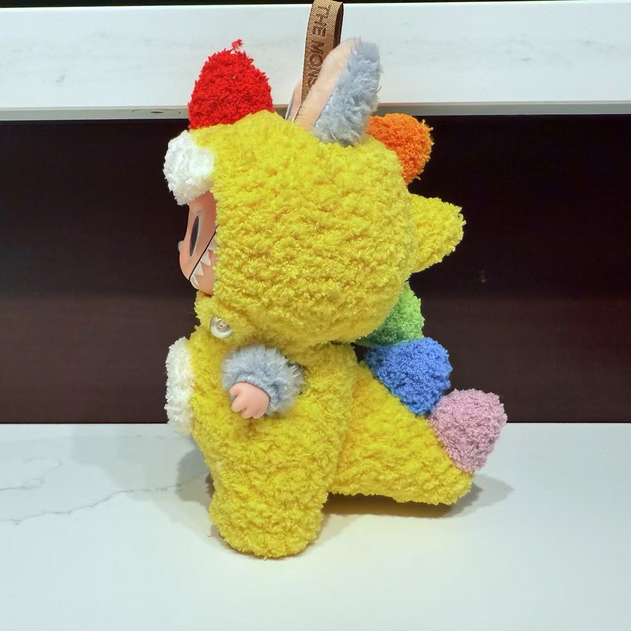 Crochet Yellow Dino - Labubu Clothes For Exciting Macaron - 1