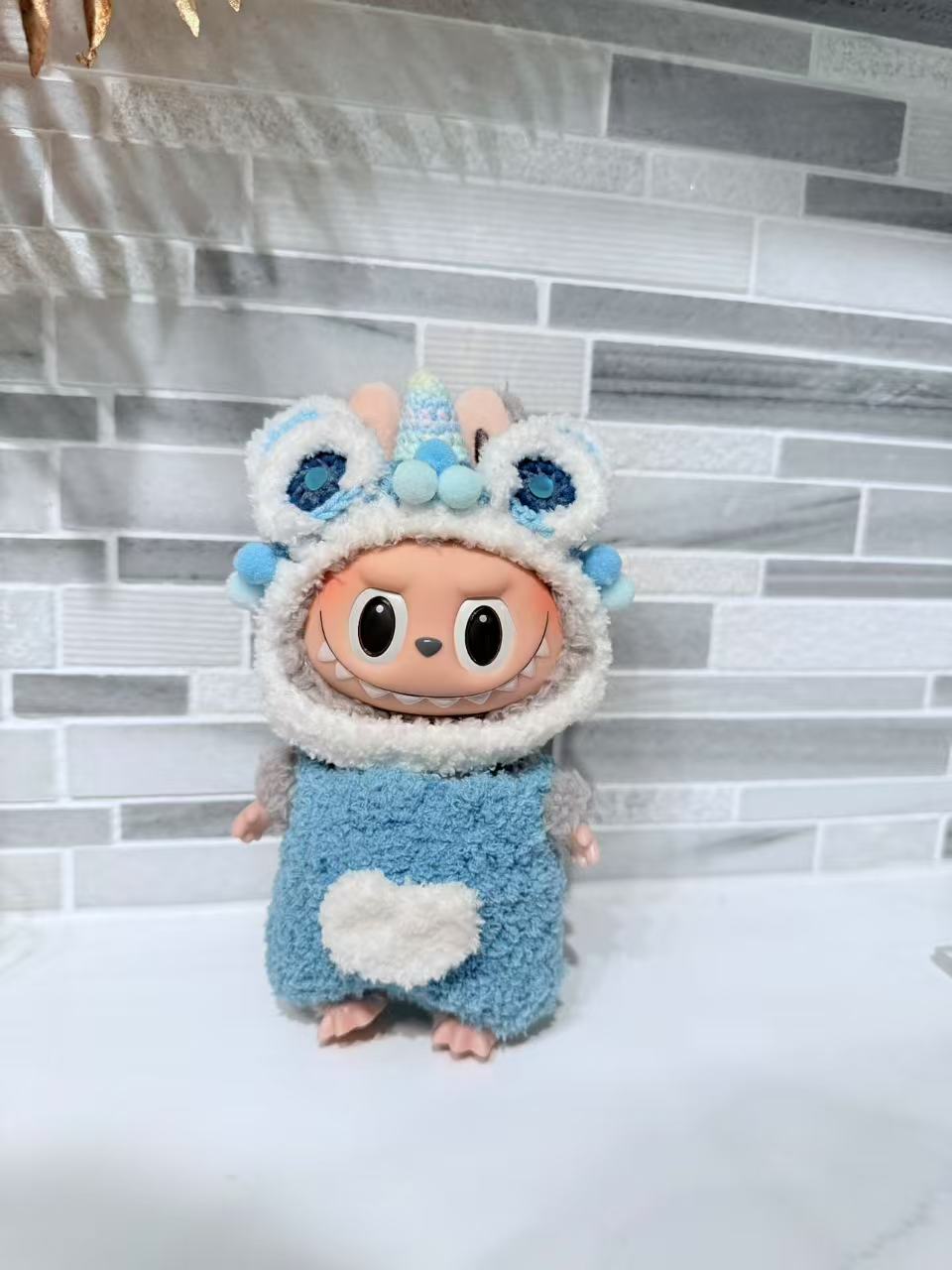 Crochet Blue Lion - Labubu Clothes for Exciting Macaron  - 1