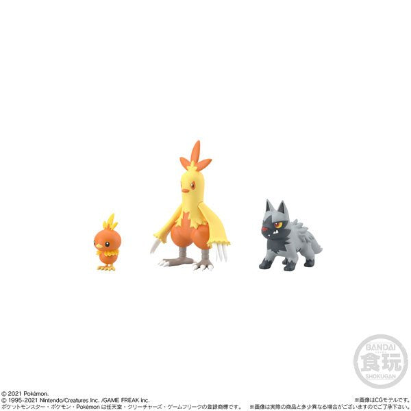 Pokemon Scale World TORCHIC & COMBUSKEN & POOCHYENA Hoenn Region Figure Set by Bandai - 2