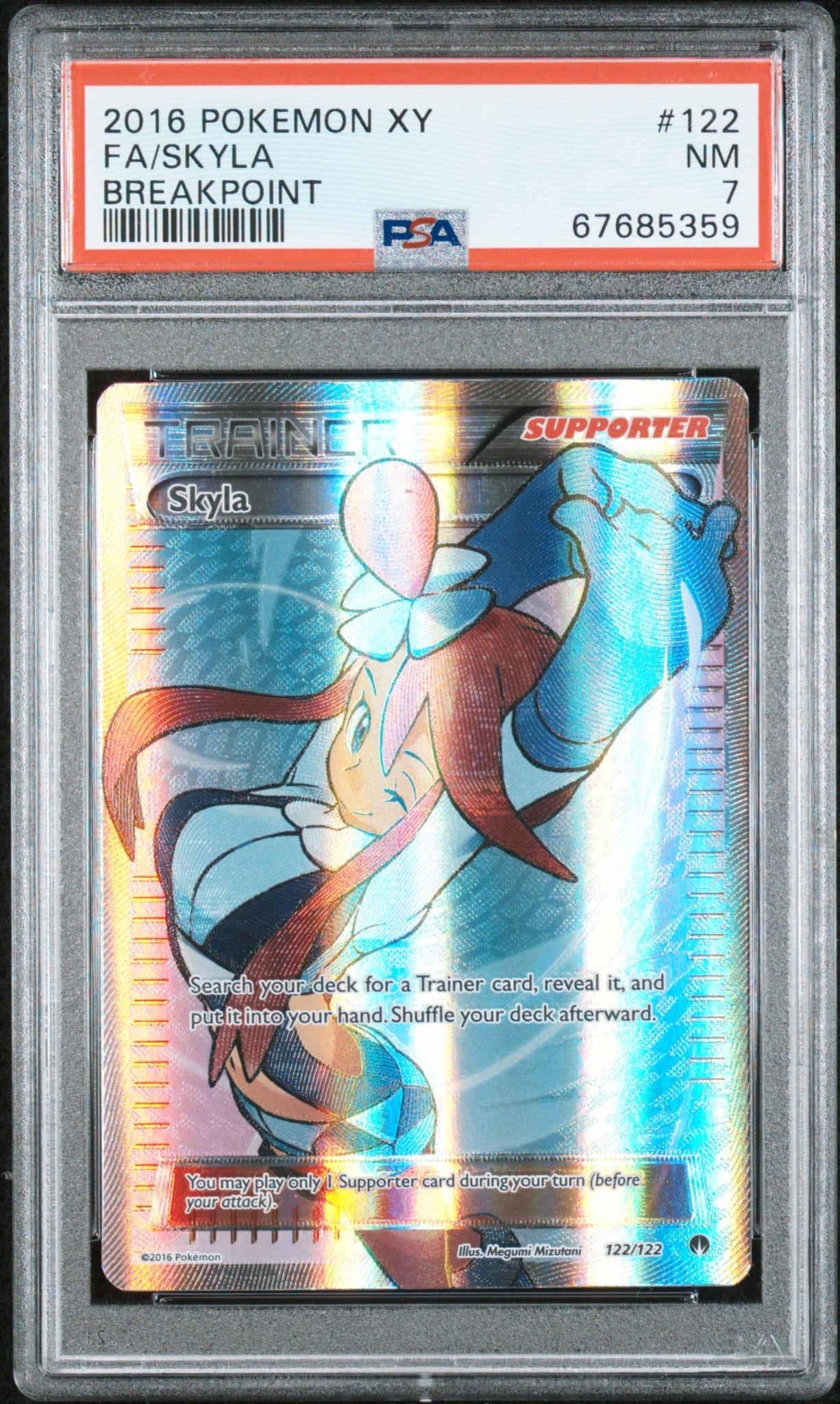 Pokemon TCG XY Breakpoint Full Art Skyla PSA 7 graded Near Mint 122 card - 1