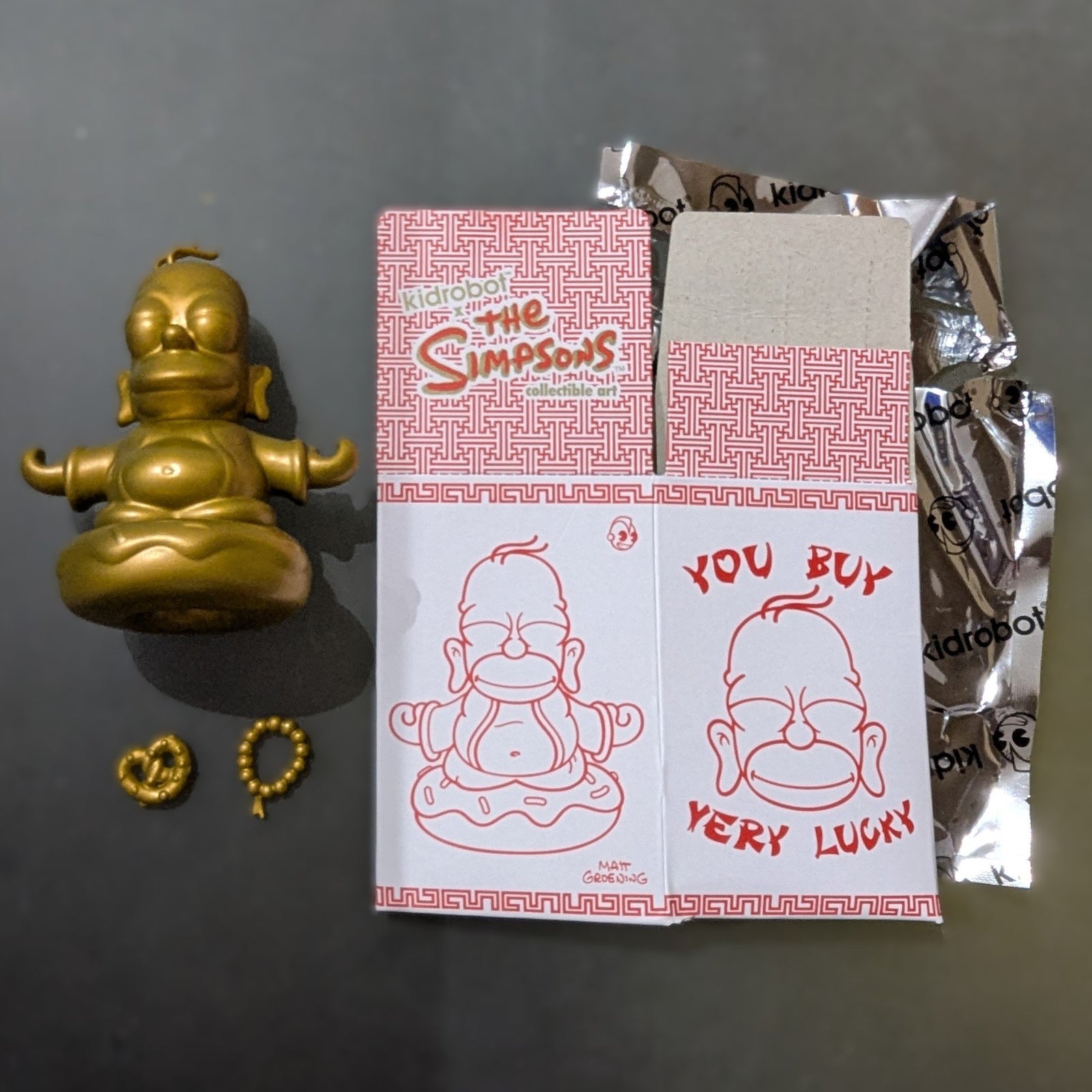 Gold Homer Simpson Buddha - Kidrobot - Matt Groening 3" - 1