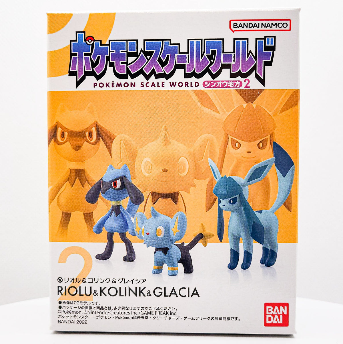 Pokemon Scale World GLACEON &amp; RIOLU &amp; SHINX Sinnoh Region 2 Figure Set by Bandai - 1