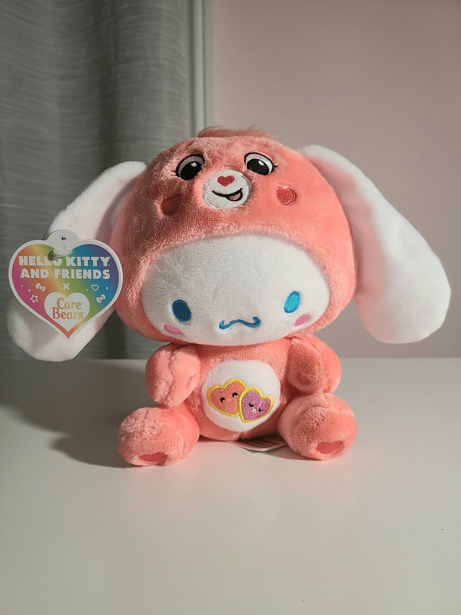 Love - a - Lot Cinnamoroll - Hello Kitty and Friends x Care Bears Plush - Basic Fun Inc - 1