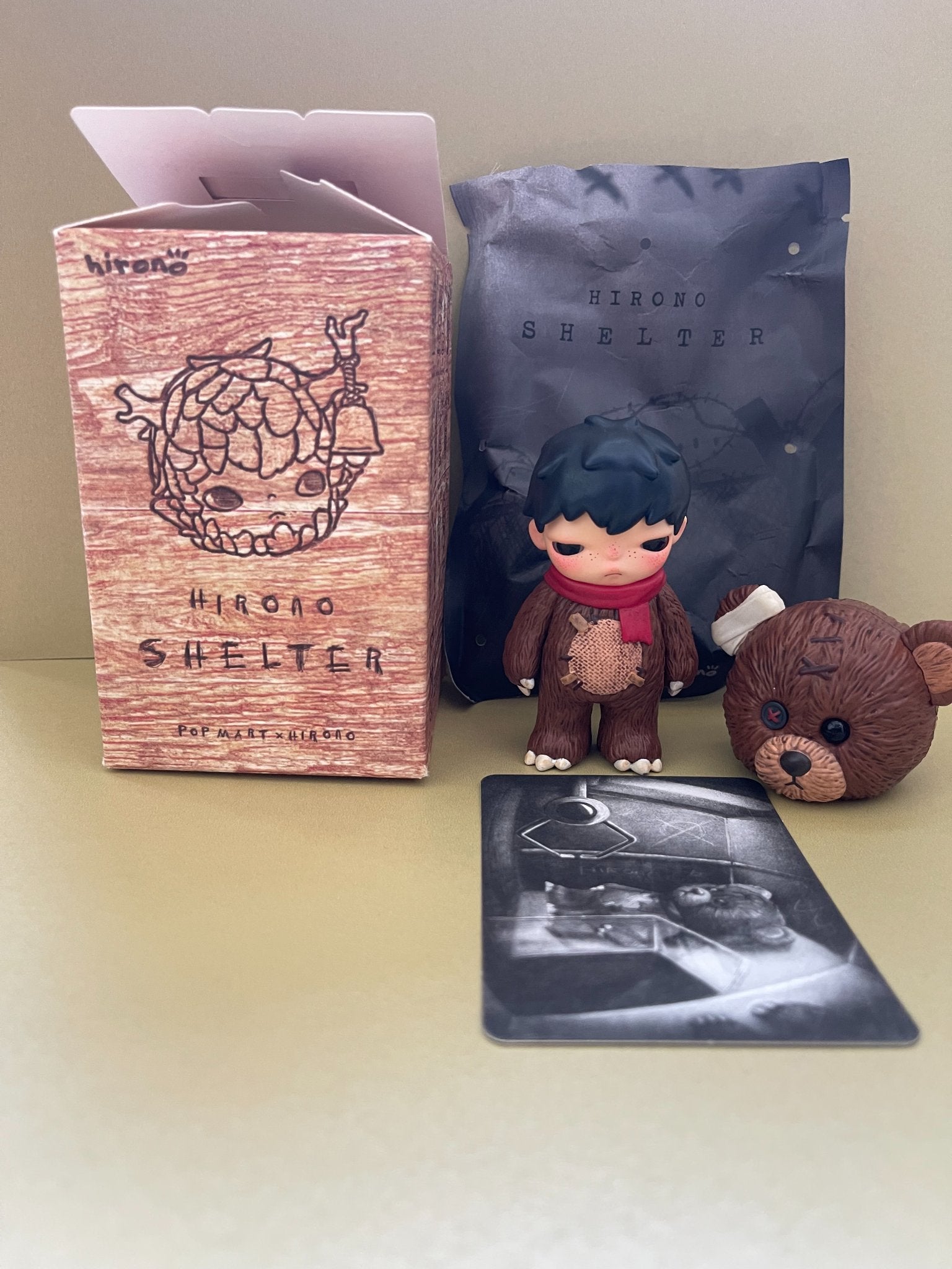 STUFFED BEAR (CHASER) - HIRONO SHELTER SERIES by POP MART - 1