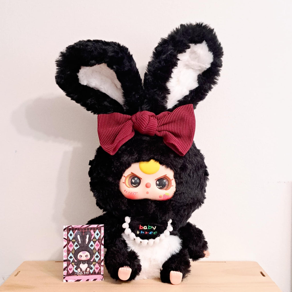 Black Bunny (with bow) - Lily Rabbit Town Plush Series - Baby Three - 1