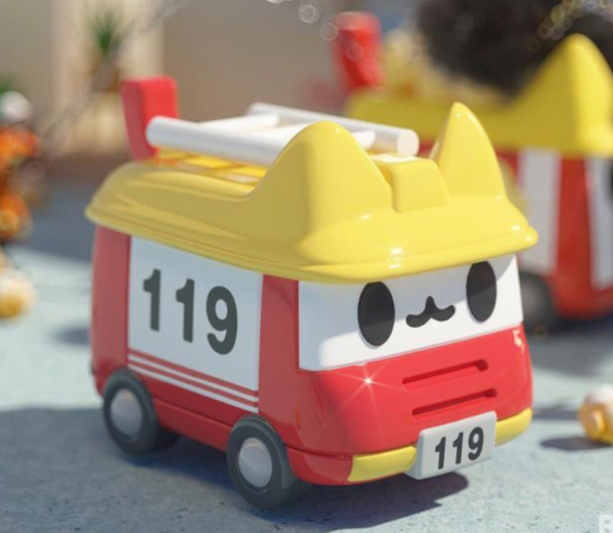 Fire Truck - Box Cat Transport Series by Ratokim x Finding Unicorn