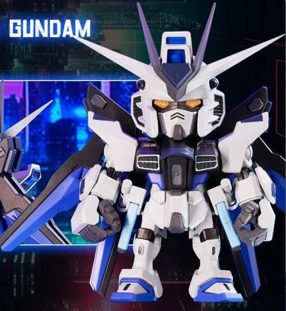 Blue and White Freedom - Strike Freedom Gundam &amp; Justice Gundam QMSV by BANDAI