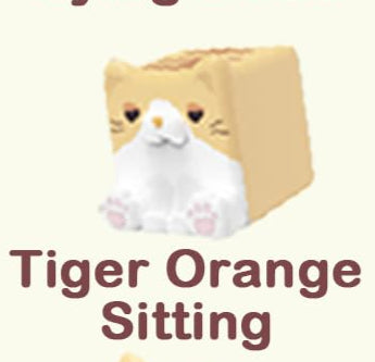 Tiger Orange Sitting (Orange Stripes) - Square Cat Series by Choco Teddy