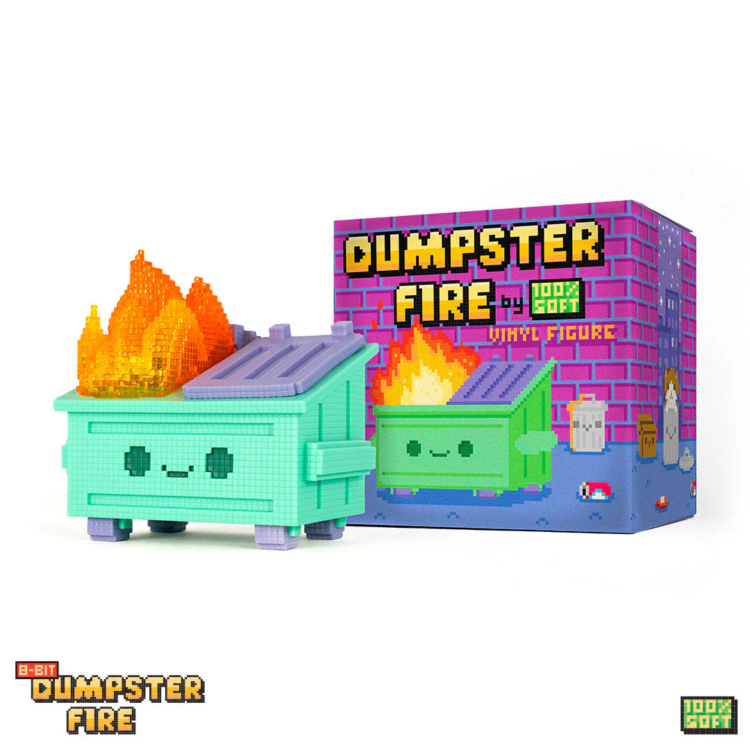 *PRE-ORDER* 8-Bit Dumpster Fire Vinyl Figure by 100% Soft