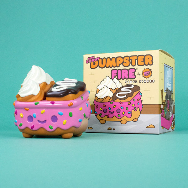 Dumpster Fire - Donut Pink Vinyl Figure by 100% Soft