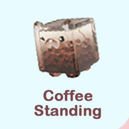 Coffee Standing (Clear Translucent Brown) - Square Cat Series by Choco Teddy