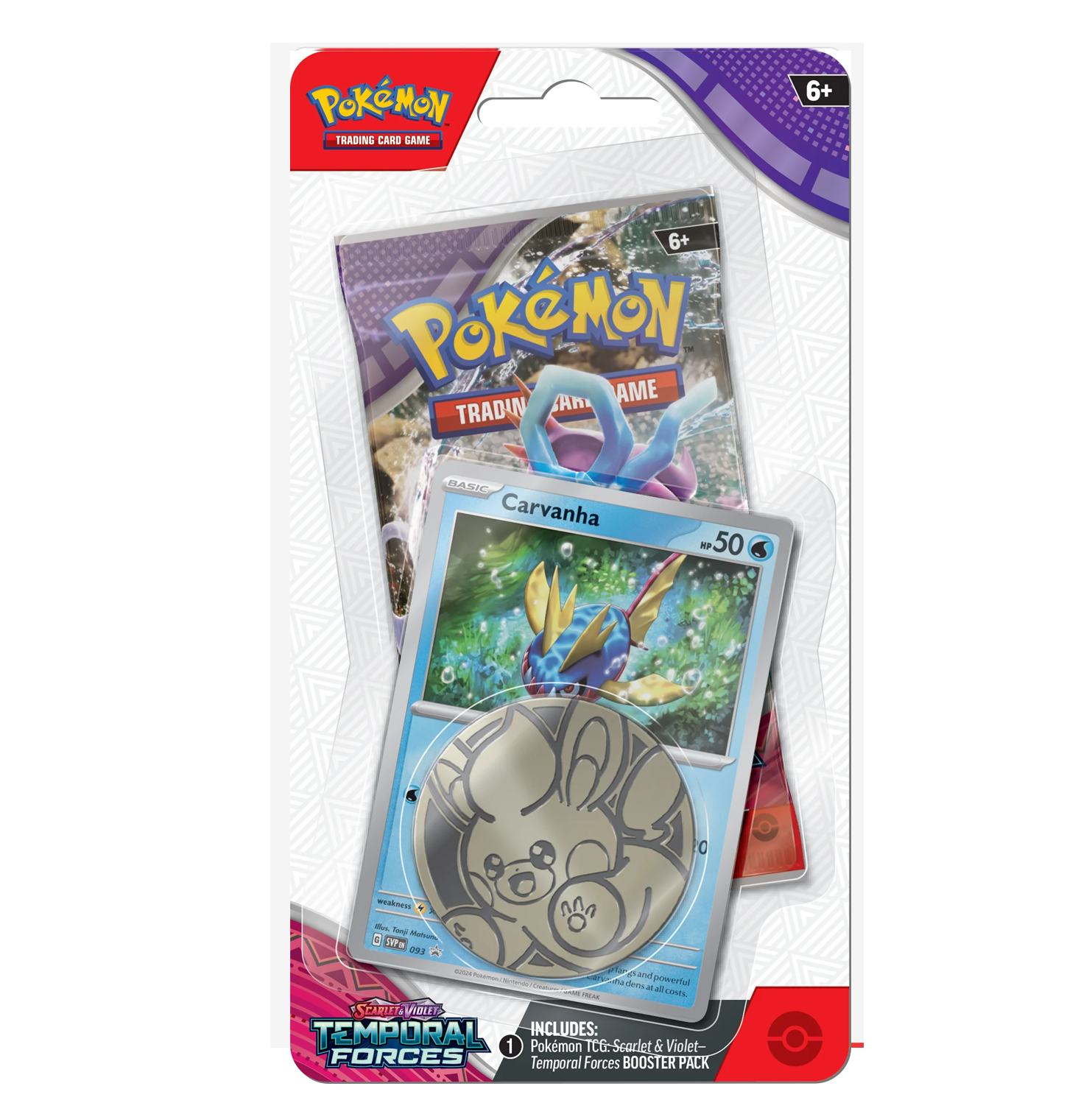 Carvanha - Pokemon Temporal Forces Checklane 1-Pack Blister