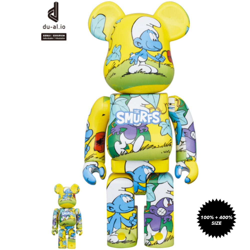 The Smurfs The Purple Smurfs 100% + 400% Bearbrick Set by Medicom Toy