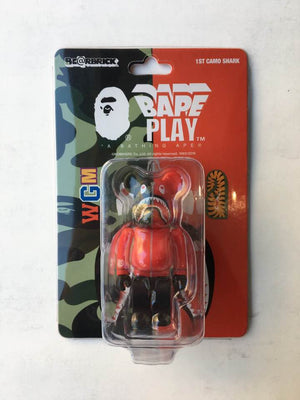 1st Camo Shark Bape Bearbrick 100% - Red - Mindzai Toy Shop