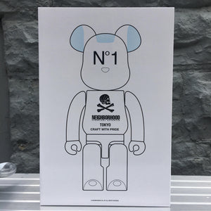 Neighborhood White 100% + 400% Bearbrick Set by Medicom Toy x