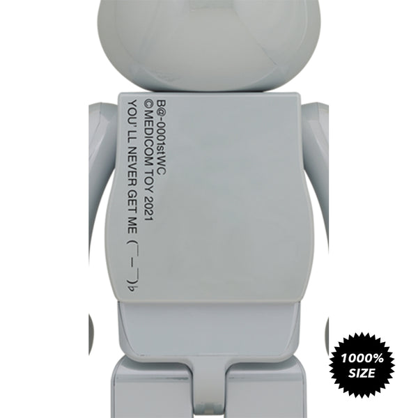 First Model (White Chrome Ver.) 1000% Bearbrick by Medicom Toy - Mindzai Toy  Shop